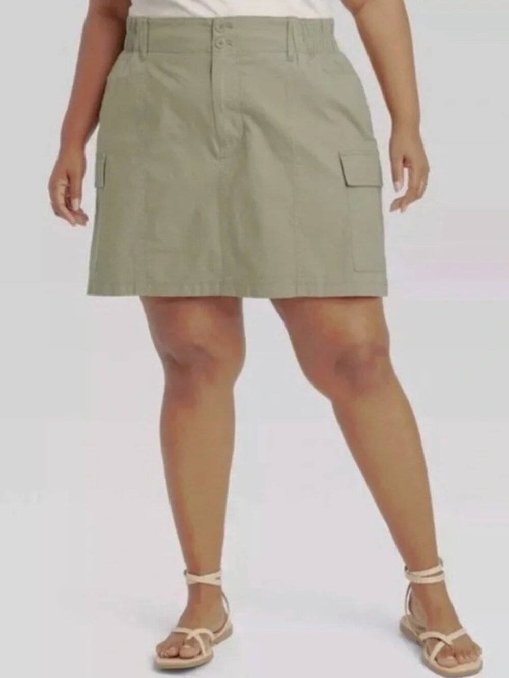 Ava & Viv Olive Green Cargo Skort Skirt